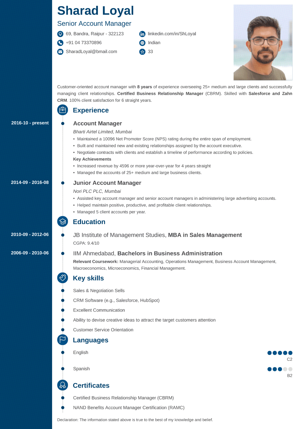 Concept Indian CV Template