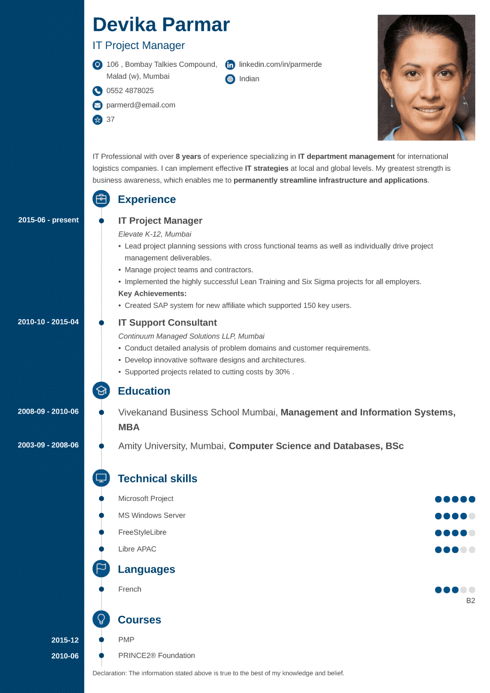 Concept Resume Format