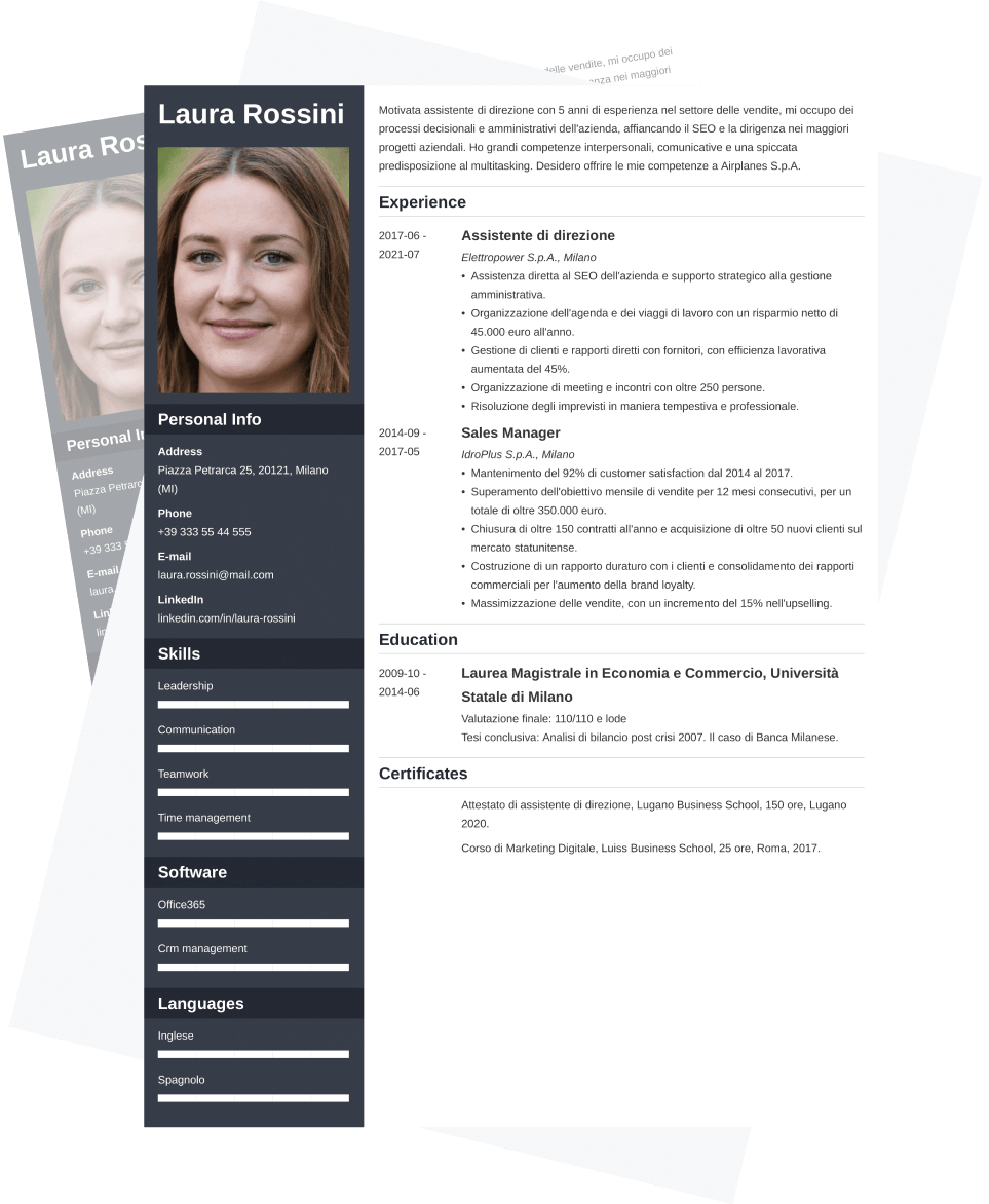 Esempio di CV modello