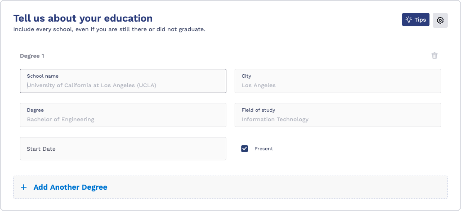 CV Maker Step 4 Add Info on Education