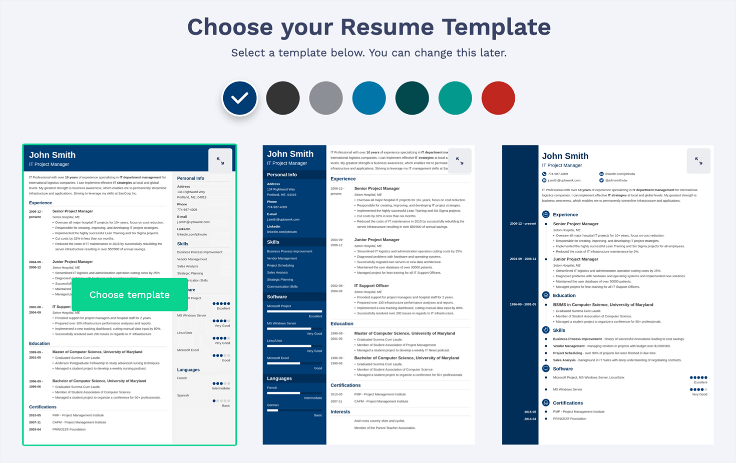 CV Template Gallery